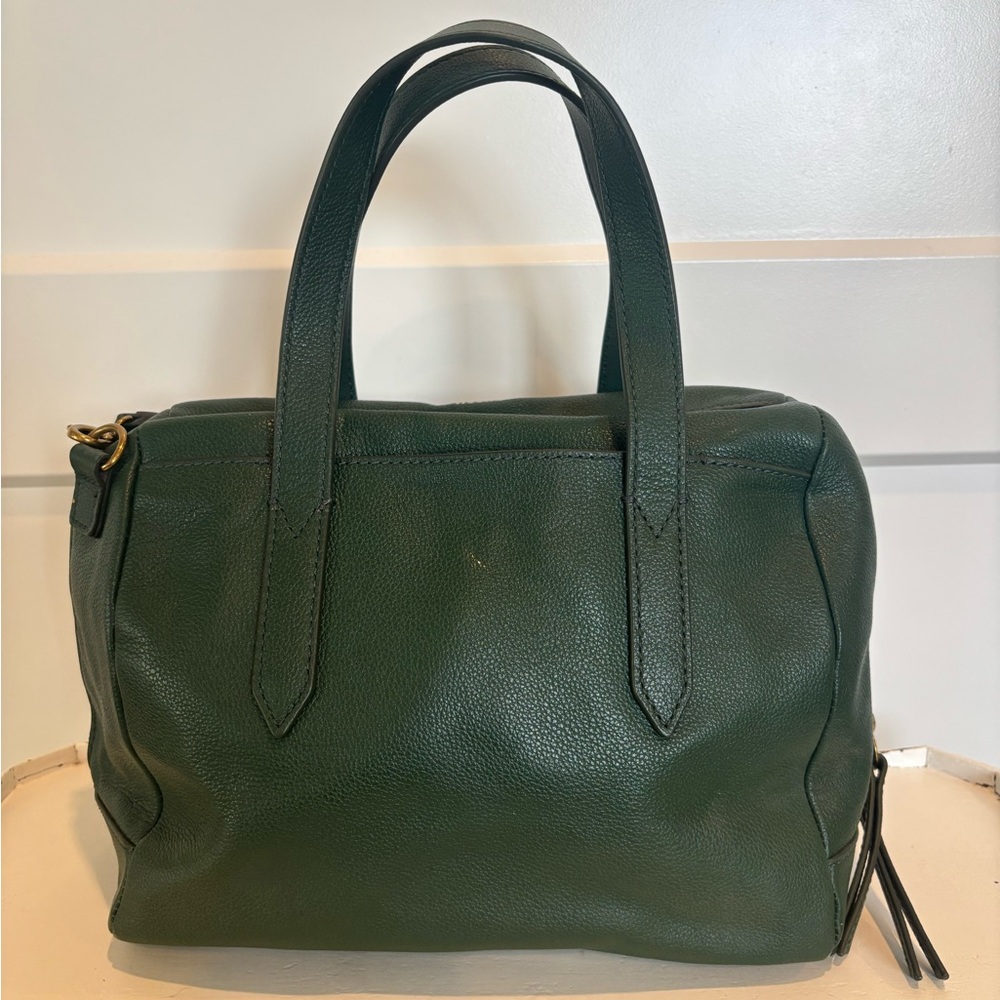 Fossil Forest Green Leather Satchel - Picture 2 of 14